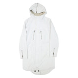 LEVI'S Womens White Zip Hooded Jacket S Polyester Blend Outdoor Casual