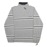 NAUTICA Mens Grey & White Quarter Zip Sweatshirt XL Cotton Blend Casual Pullover