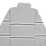 NAUTICA Mens Grey & White Quarter Zip Sweatshirt XL Cotton Blend Casual Pullover