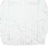 BRIGADE Mens White Blue Stripe Shirt M Cotton Blend European Fit Classic