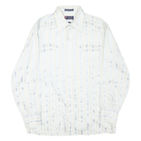 BRIGADE Mens White Blue Stripe Shirt M Cotton Blend European Fit Classic
