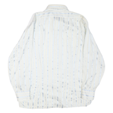 BRIGADE Mens White Blue Stripe Shirt M Cotton Blend European Fit Classic