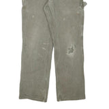 CARHARTT Mens Relaxed Green Cotton Blend Zip Trousers W33 L30 Workwear Painter