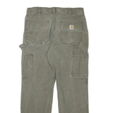 CARHARTT Mens Relaxed Green Cotton Blend Zip Trousers W33 L30 Workwear Painter
