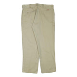 DICKIES Mens Cotton Blend Beige Regular Fit Straight Leg Trousers W36 L28