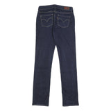 LEVI'S Womens Classic Jeans Blue Skinny Denim Raw W27 L32 Zip Cotton Blend