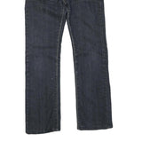 Womens Dark Blue Regular Fit Straight Denim Jeans Cotton Blend Zip W26 L28