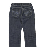 Womens Dark Blue Regular Fit Straight Denim Jeans Cotton Blend Zip W26 L28