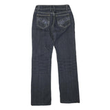 Womens Dark Blue Regular Fit Straight Denim Jeans Cotton Blend Zip W26 L28