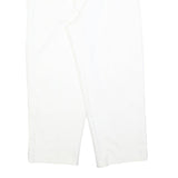 Womens White Relaxed Fit Cotton Blend Trousers W32 L25 Zip Closure