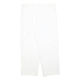 Womens White Relaxed Fit Cotton Blend Trousers W32 L25 Zip Closure