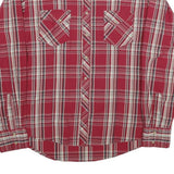 WRANGLER Mens Red & White Check Shirt L Long Sleeve Button Casual Cotton Blend