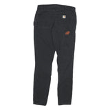 CARHARTT Mens Cotton Blend Black Slim Fit Trousers W28 L30 Workwear Zip Pocket