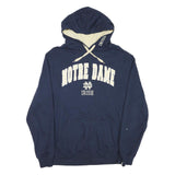 STADIUM Mens Navy Blue Notre Dame Irish Pullover Hoodie L Cotton Blend Casual