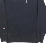 CHAMPION REVERSE WEAVE Mens Navy Blue Crew Neck Sweatshirt S Logo Embroidered