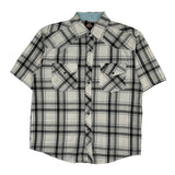 Dickies Checked Short Sleeve Shirt - Medium Black & White Cotton