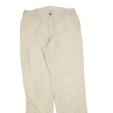TENSON Mens Polyester Blend Beige Regular Cargo Zip Trousers W34 L34 Relaxed Fit