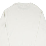 CHAPS Mens White Plain Cotton Blend Jumper Crew Neck Basic Knit 2XL Classic Fit