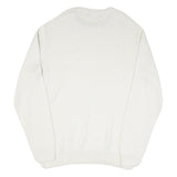 CHAPS Mens White Plain Cotton Blend Jumper Crew Neck Basic Knit 2XL Classic Fit