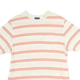 PATAGONIA Mens White & Red Striped T-Shirt M Short Sleeve Crew Neck Casual