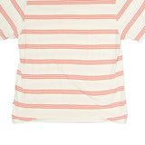 PATAGONIA Mens White & Red Striped T-Shirt M Short Sleeve Crew Neck Casual