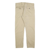 LEVI'S Mens Regular Beige Cotton Blend Trousers W35 L30 Classic Zip Closure
