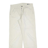 FUNDAMENTALS Mens Cotton Blend White Regular Straight Trousers W30 L32 Casual