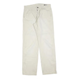 FUNDAMENTALS Mens Cotton Blend White Regular Straight Trousers W30 L32 Casual