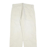 FUNDAMENTALS Mens Cotton Blend White Regular Straight Trousers W30 L32 Casual