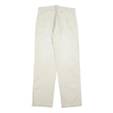 FUNDAMENTALS Mens Cotton Blend White Regular Straight Trousers W30 L32 Casual