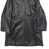 LAKELAND Womens Black Leather Button Jacket M Genuine Classic Smooth Finish