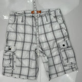 Lee Checked Cargo Shorts - 34W 10L Gray Cotton