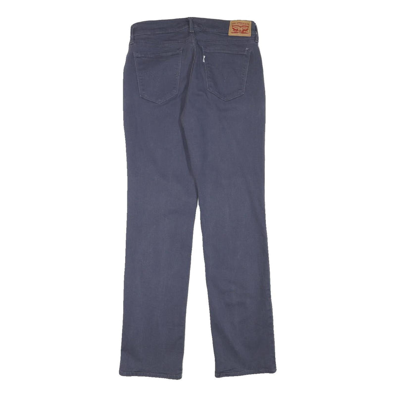 LEVI'S Womens Cotton Blend Blue Regular Straight Trousers W28 L30 Classic Fit