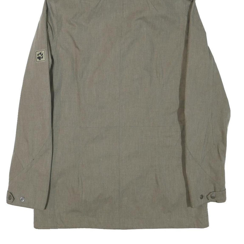 JACK WOLFSKIN Womens Green Jacket UK 10 Polyester Blend Zip Hooded Outdoor Parka