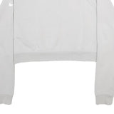 NIKE Womens White Cropped Crew Neck Sweatshirt S Embossed Logo