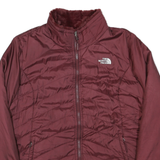 THE NORTH FACE Womens Maroon Reversible Zip Jacket L Polyester Blend Insulated