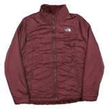 THE NORTH FACE Womens Maroon Reversible Zip Jacket L Polyester Blend Insulated