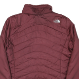 THE NORTH FACE Womens Maroon Reversible Zip Jacket L Polyester Blend Insulated