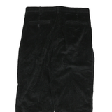 METROPOLITAN VIEW Womens Black Cotton Blend Relaxed Tapered Trousers W32 L25