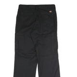 DICKIES Mens Polyester Blend Black Regular Fit Cargo Trousers W36 L34 Workwear
