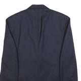 BOGGI Mens Navy Blue Wool Classic Jacket L Button Closure Tailored Plain