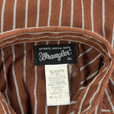 Wrangler Striped Shirt - XL Brown Cotton Blend