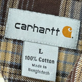 Carhartt Checked Flannel Shirt - Large Beige Cotton