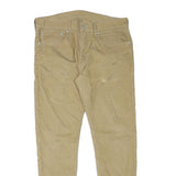 LEVI'S Mens Slim Beige Cotton Blend Slim Trousers W34 L30 Casual Zip Closure