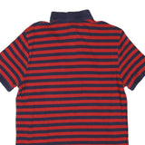 POLO RALPH LAUREN Mens Red & Navy Blue Striped Short Sleeve Polo Shirt M Classic