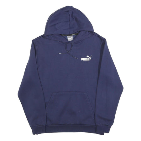 PUMA Mens Navy Blue Hoodie M Cotton Blend Pullover Sweatshirt