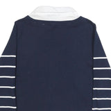 TOMMY HILFIGER Womens Navy Blue & White Plain Jumper Crew Neck Basic Knit M