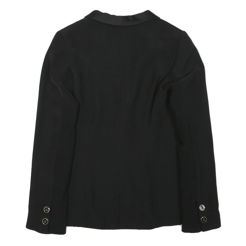 ZARA Womens Black Tailored Jacket S Polyester Blend Button Closure Plain Elegant