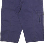 LEE Womens Cotton Blend Navy Blue Cargo Shorts L W34 Easy Fit Casual Pocketed
