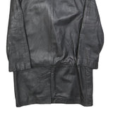 Womens Black Leather Button Jacket S Woven Classic Plain Stylish Comfort